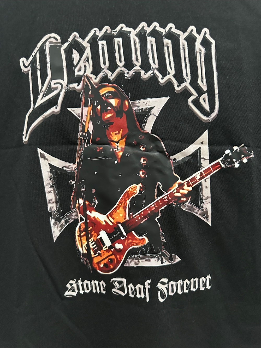 Black Graphic Lemmy T-Shirt - "Stone Deaf Forever" View 2